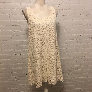 Caron Callahan jeanine dress cotton lace egret mini shift medium